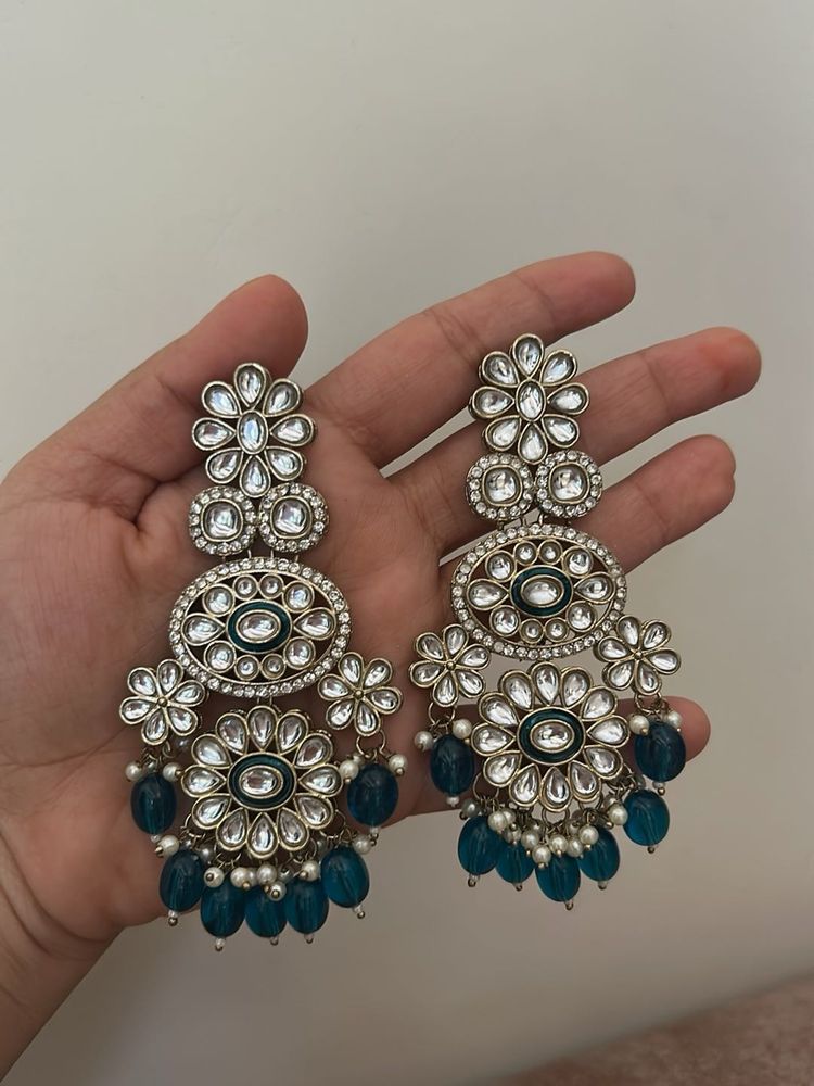 Stunning Teal Stone Dangle Earrings