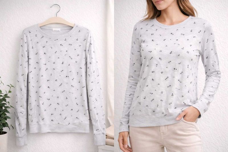Cute Pink Printed Long Sleeve Top