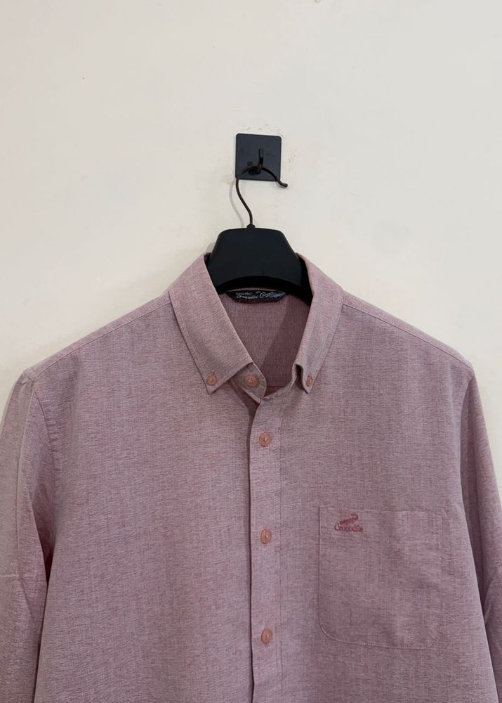 Men's Casual Pink Oxford Shirt