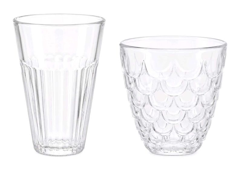 Clear Textured Glass Tumbler set of 2