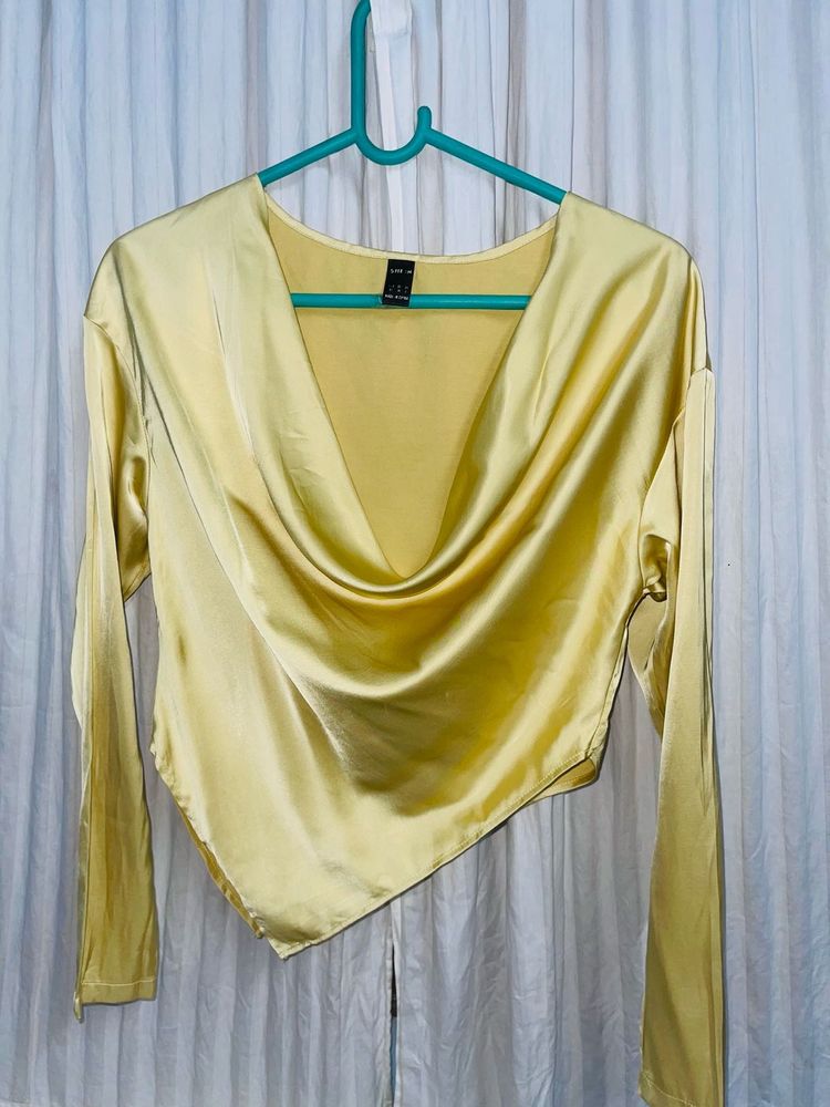 Satin Cowl Neck Top