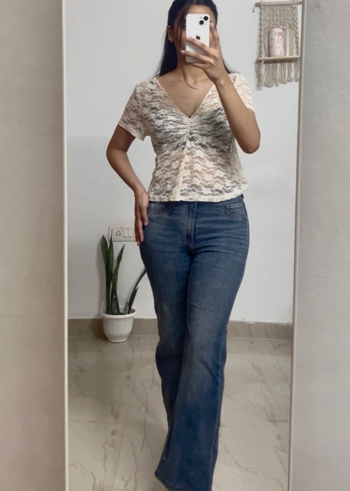 Lace Short Sleeve Top