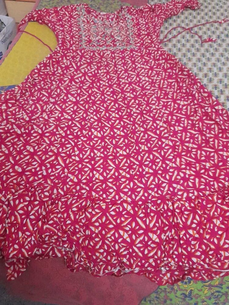 Women's Pink Printed Kurta
