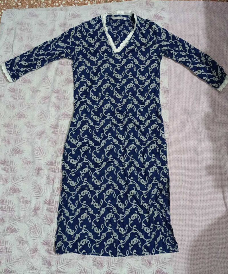 Blue Printed Kurta
