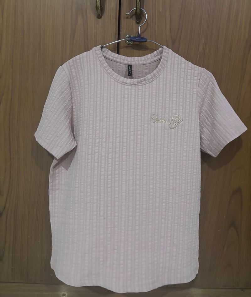 Pretty Textured Short Sleeve Top