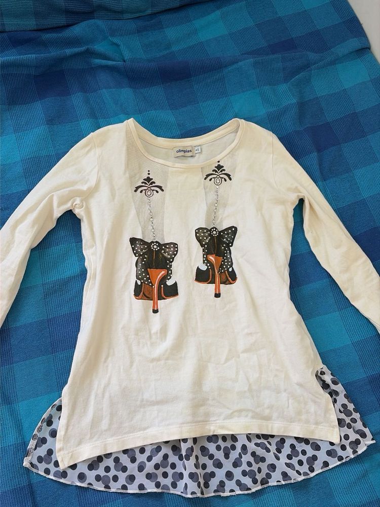 Chic Embellished Long Sleeve Top with Bow Detail