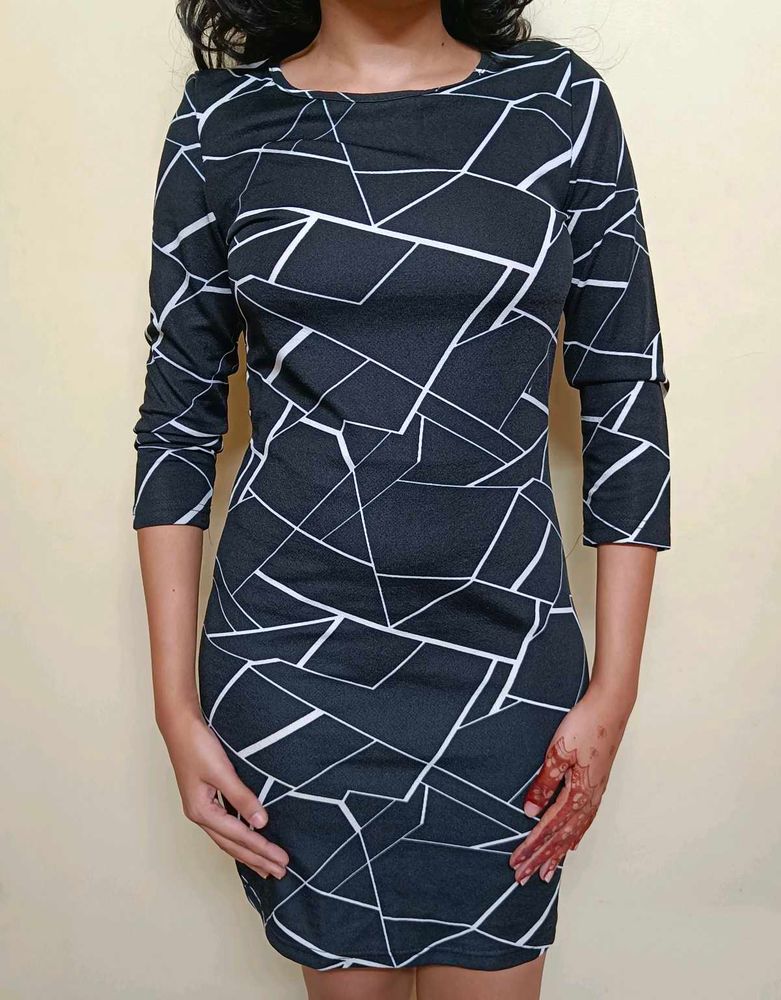 Stylish Geometric Print Dress
