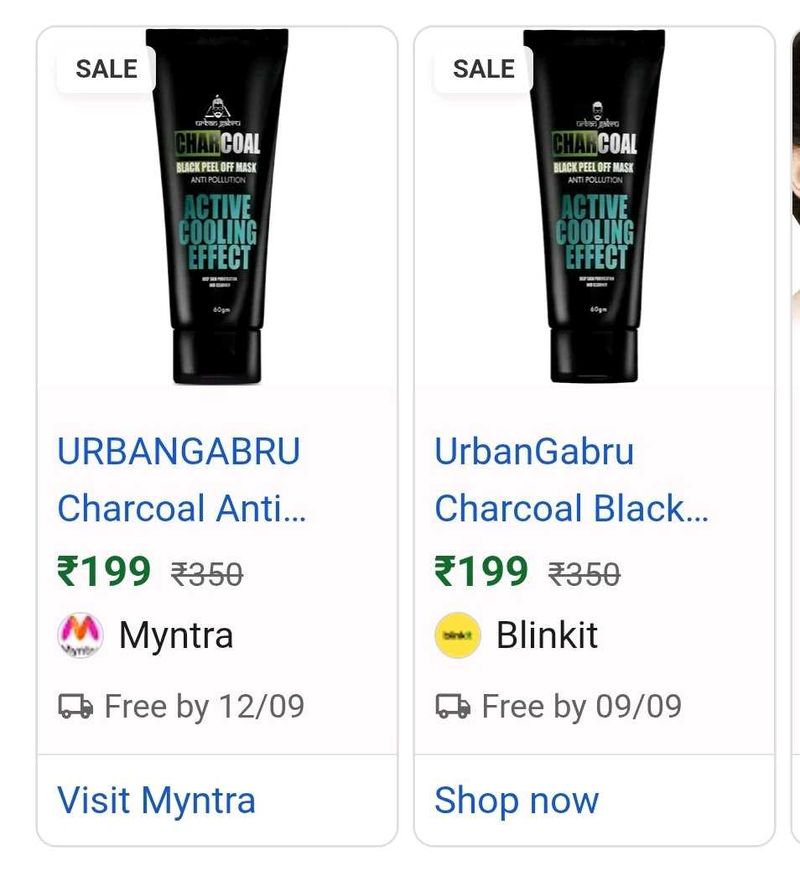 UrbanGabru Charcoal Black Peel Off Mask