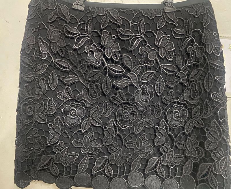 Elegant Black Lace Skirt