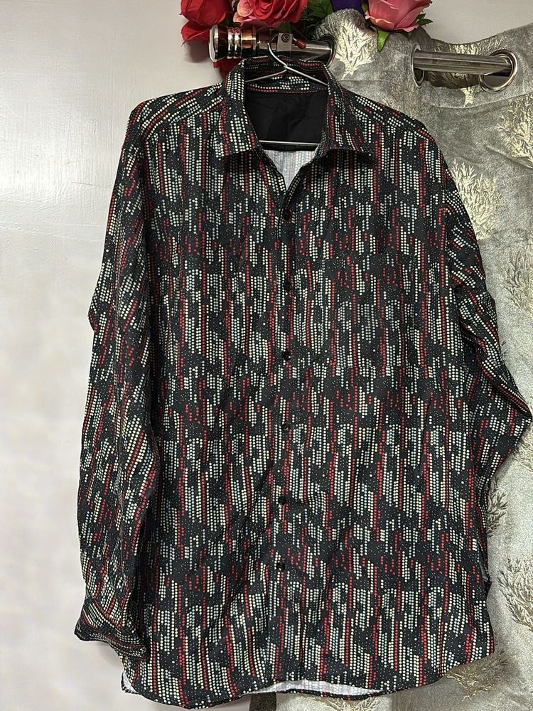 Unique Geometric Patterned Button-Up Shirt