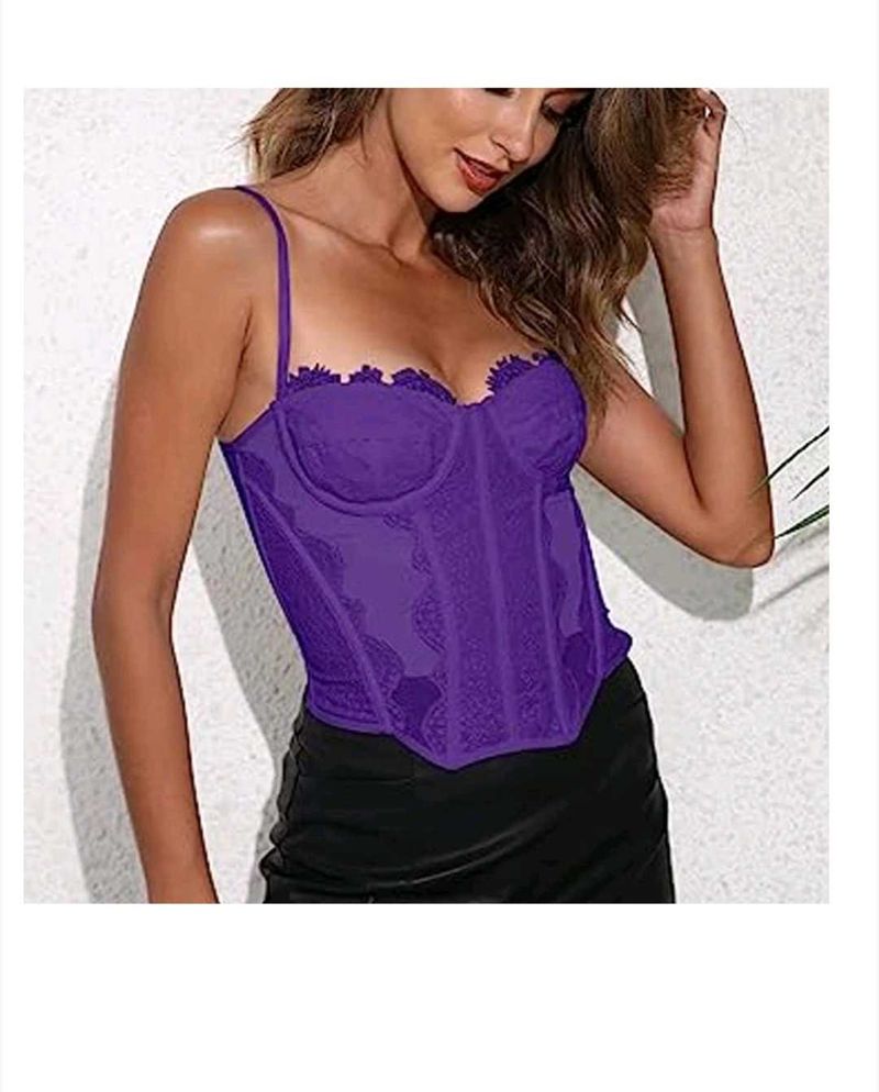 Purple Lace Corset Top