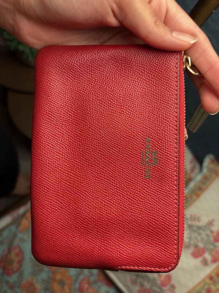 original Coach Red Leather Wallet
