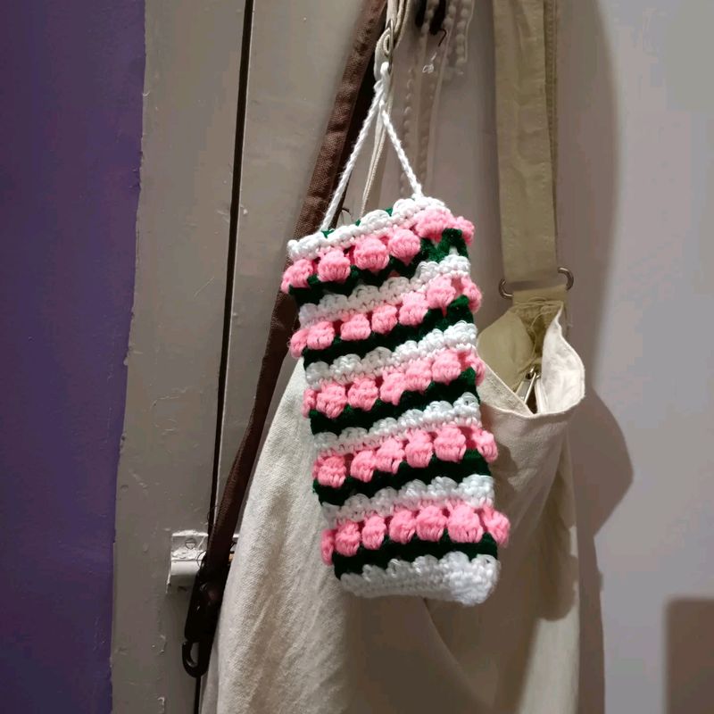 Crochet Tulip Bag Keychain