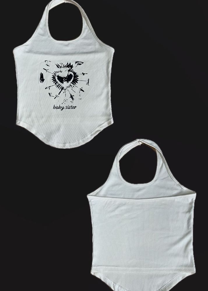 Graphic Halter Top