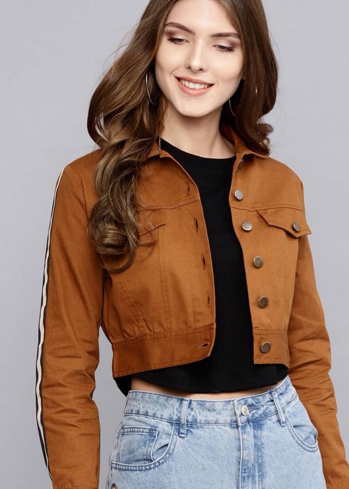 Brown Crop Jacket