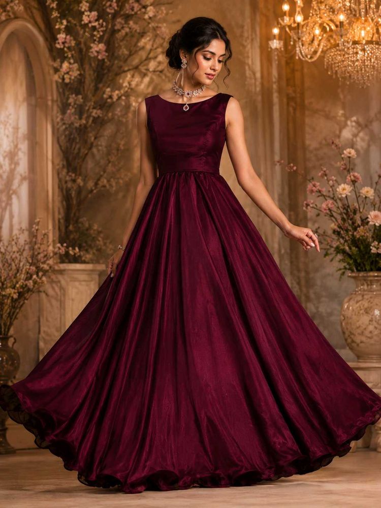 Elegant Burgundy Gown