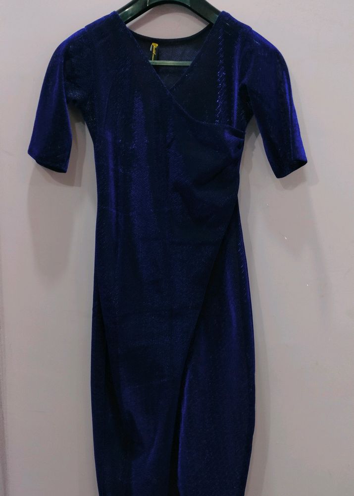 Blue Velvet Dress