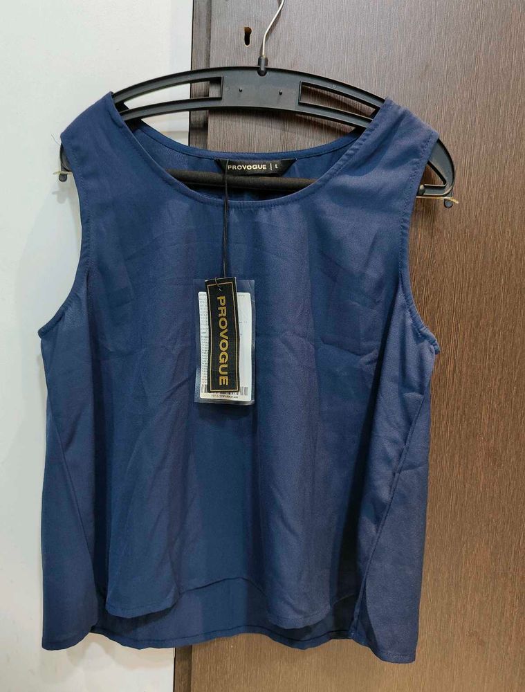 New Provogue Sleeveless Navy Blue Top