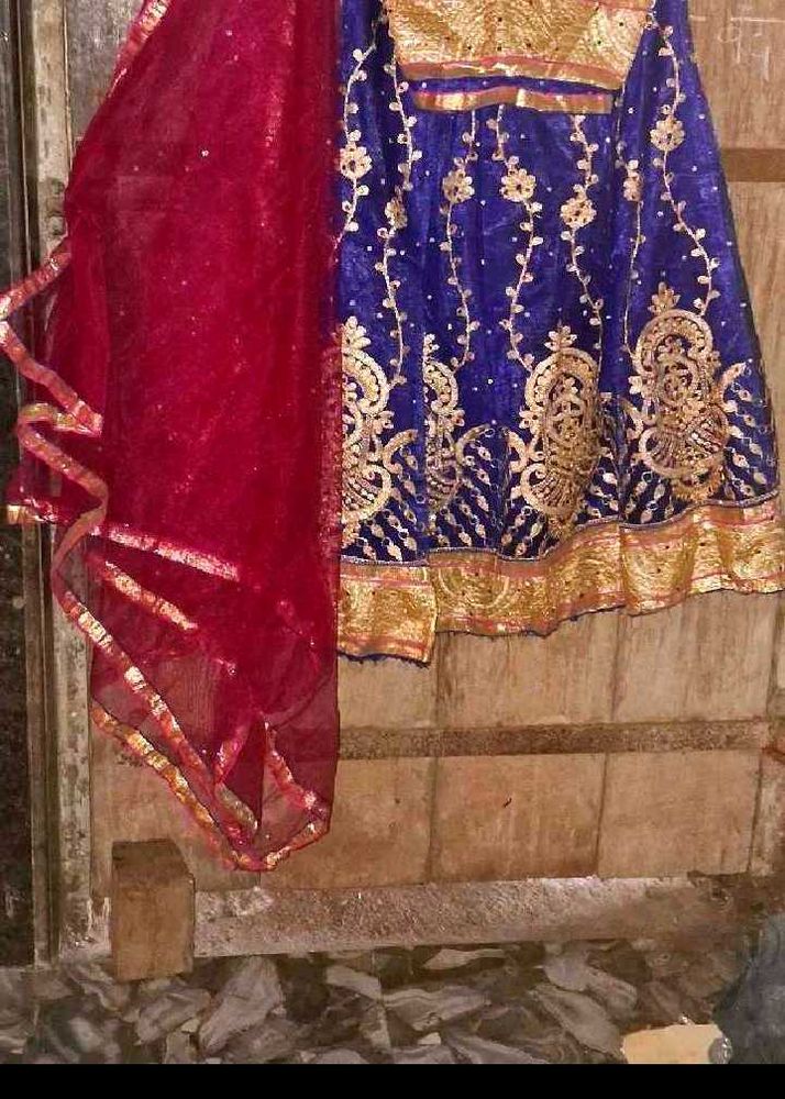 Blue &amp; Red Lehenga Choli Combo
