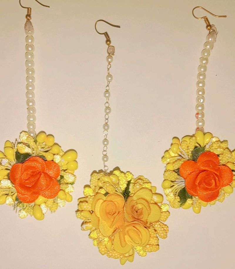 Floral Maangtika For Haldi Ceremony