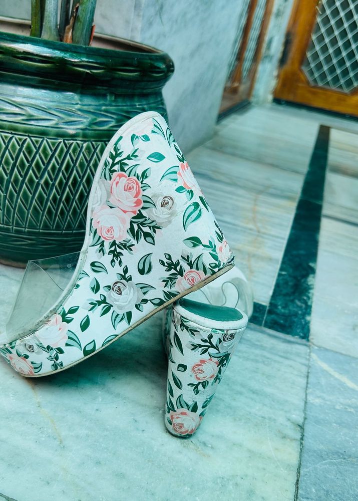 Floral Wedge Heels