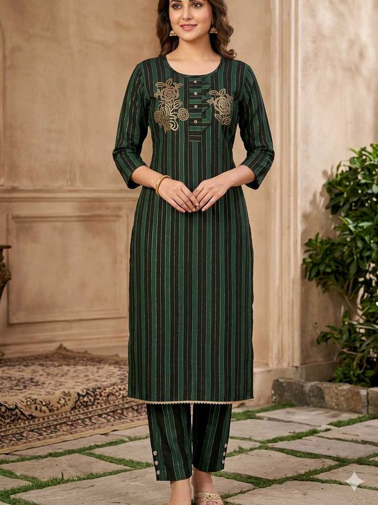 Stylish Striped Kurta with Pants Set