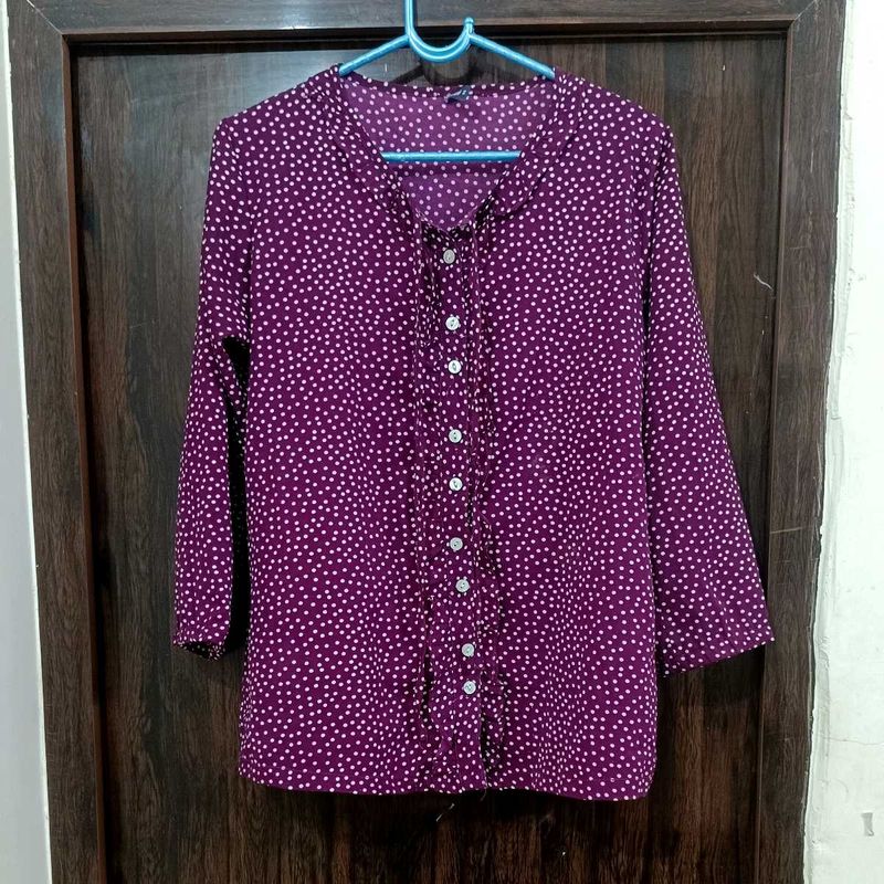 Purple Polka Dot Top