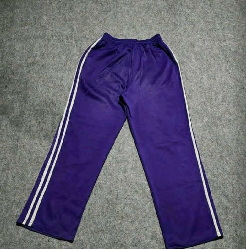 Purple Track Pants with White Stripes