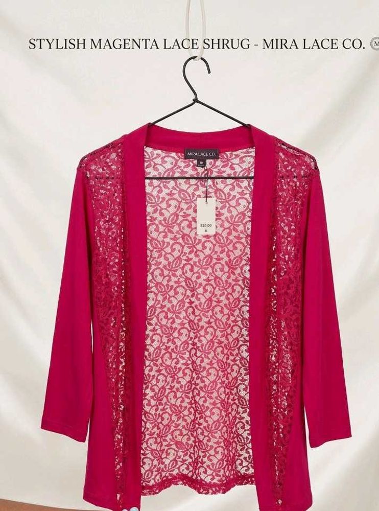 Stylish Magenta Lace Shrug