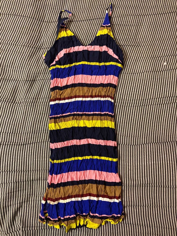Colorful Striped Mini Dress