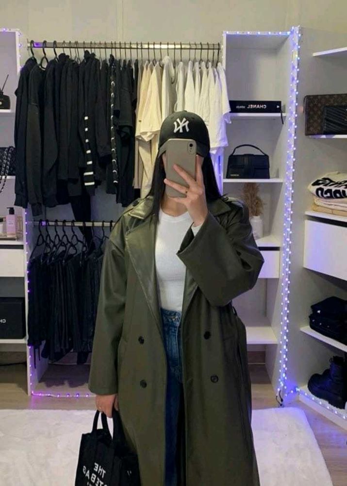 🥑 Olive Green Trench Coat