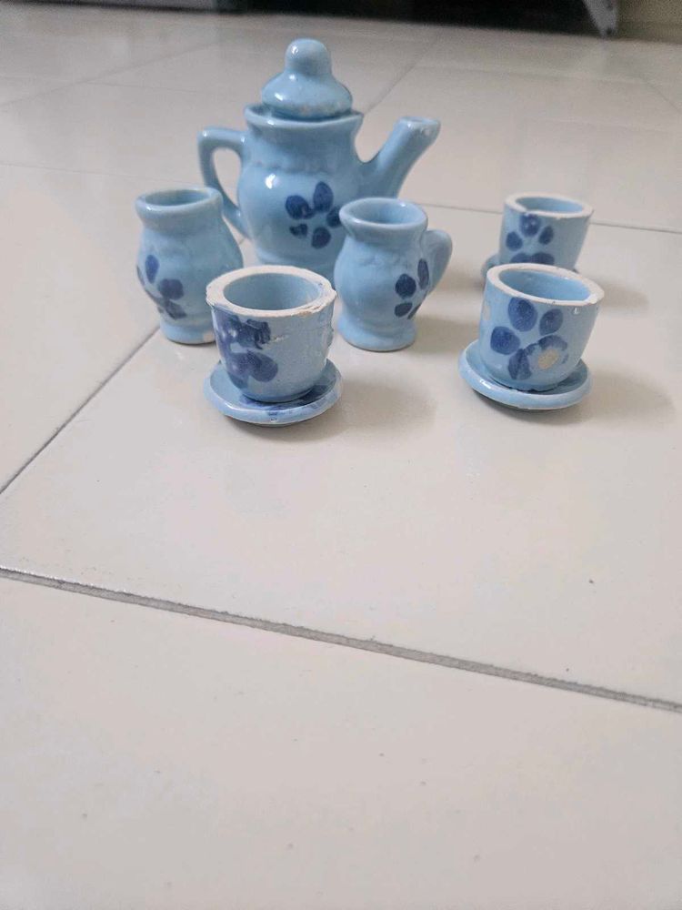 Miniature Blue Tea Set