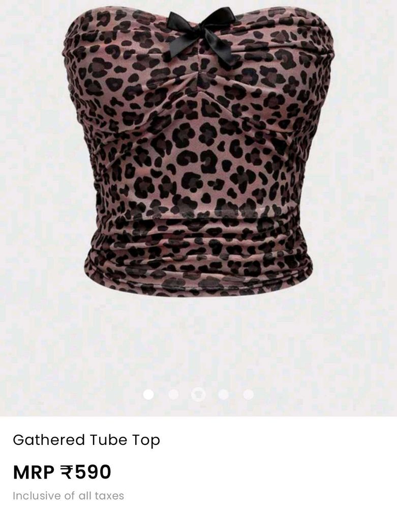 Savana Brown Leopard Print Bow Tube Top 🐆🎀