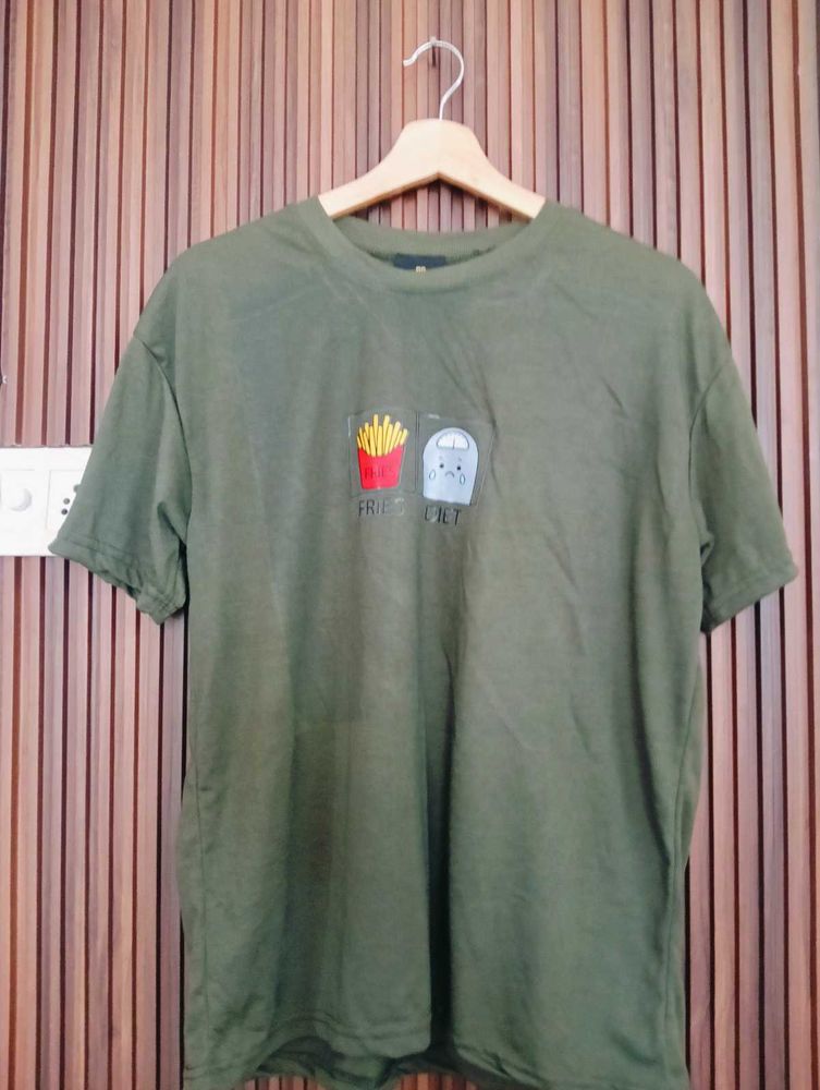 Olive Green Graphic T-Shirt