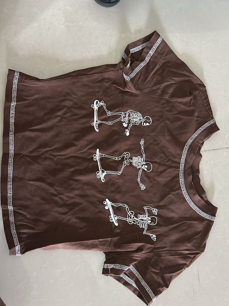 Brown Skeleton Skater T-Shirt
