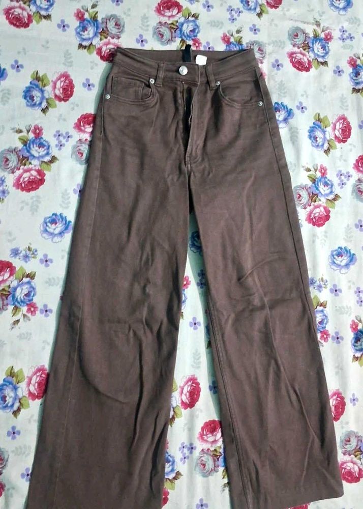 Brown Wide Leg Jeans