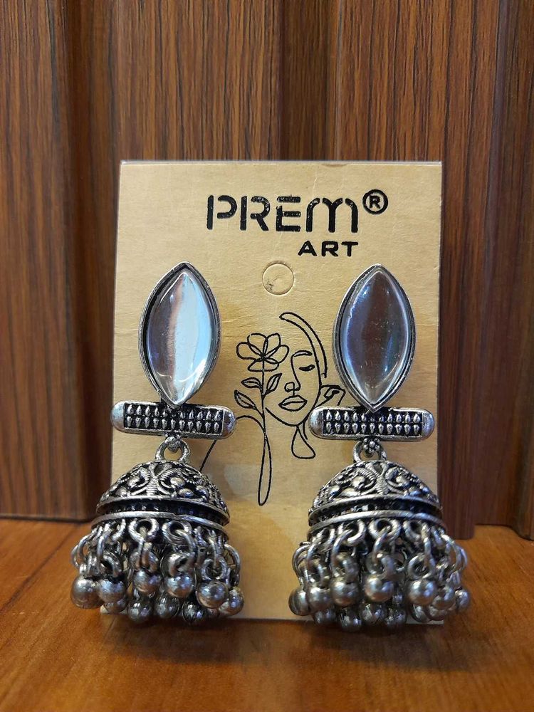 Elegant Oxidised Jhumka Earrings