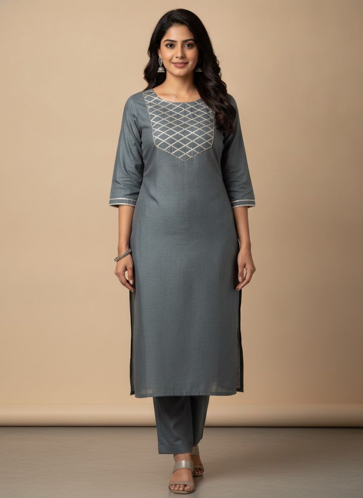 Stylish Grey Kurta set