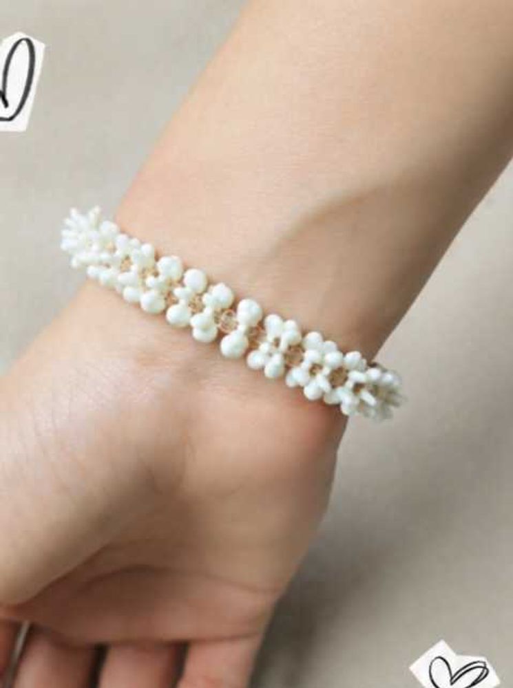 Delicate White Beaded Bracelet