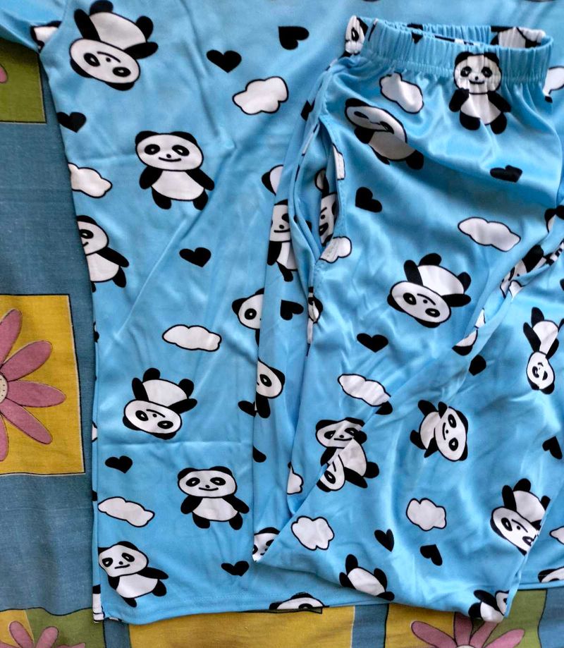 Cute Panda Print Pajama Set