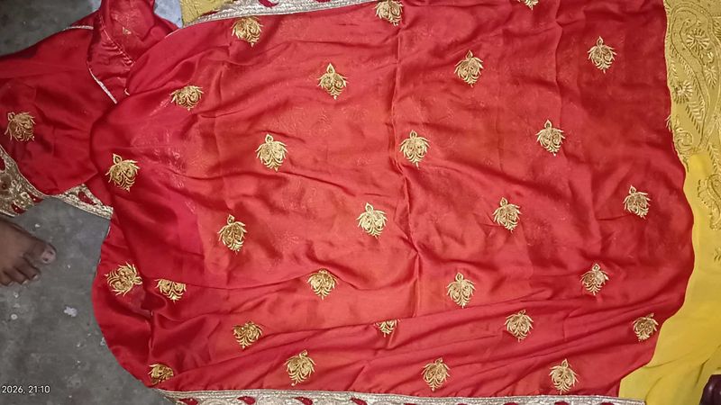 Red Embroidered Saree