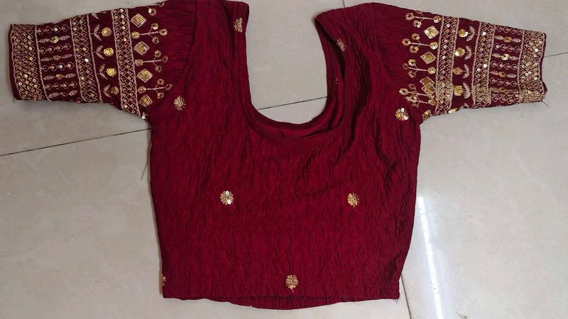 Maroon Embroidered Blouse