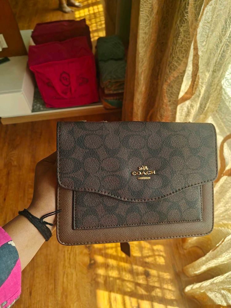 Coach Signature Brown Crossbody Bag