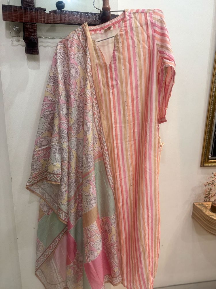 Striped Kurta with Sequins