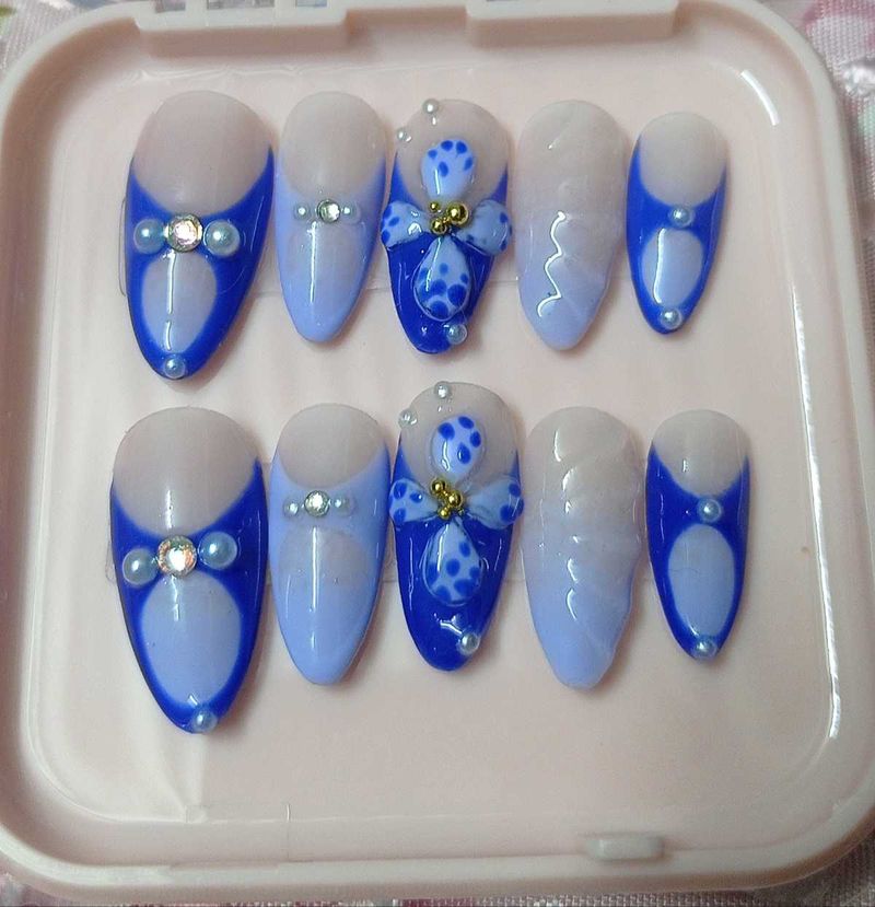 Blue Orchid Press On Nails