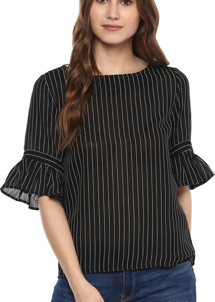 Striped Bell Sleeve Top