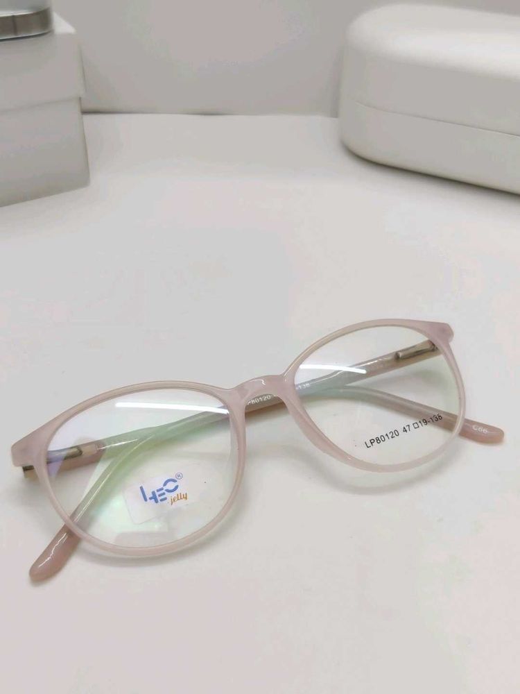 Stylish Round Light Pink Eyeglasses