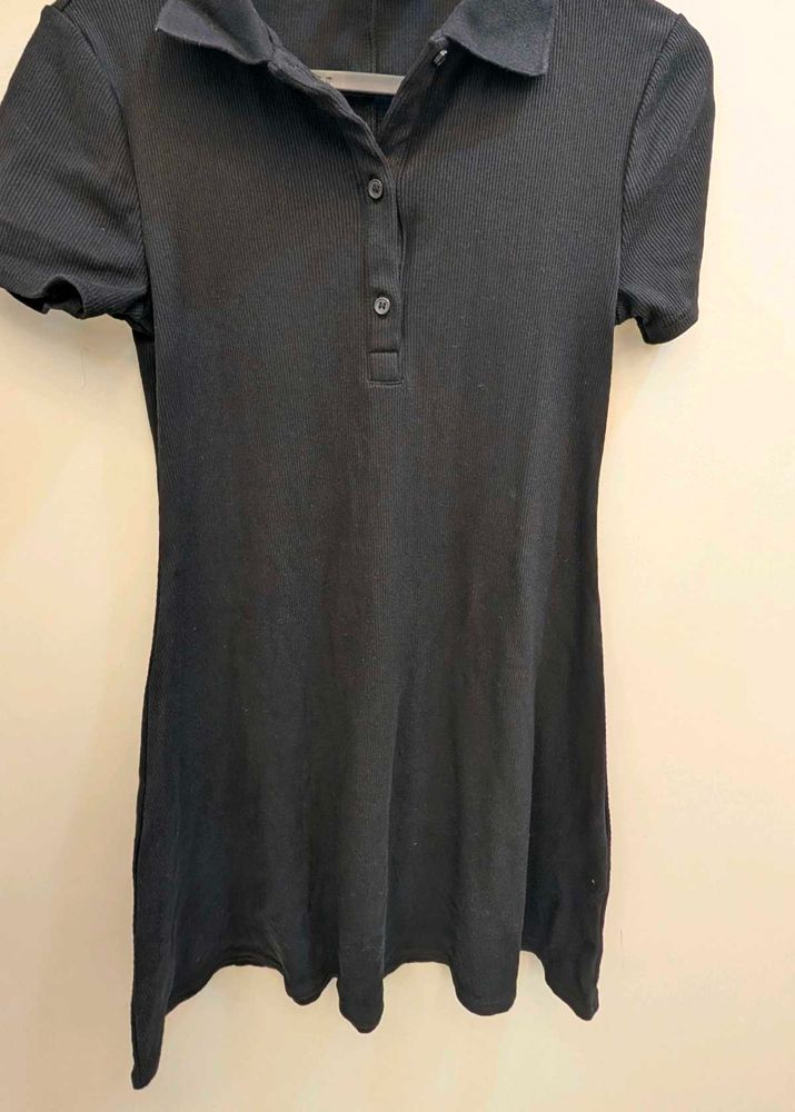 Classic Jersey Ribbed Polo Dress