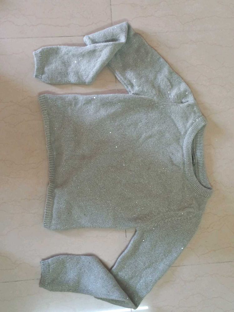 Sparkly Silver Knit Sweater