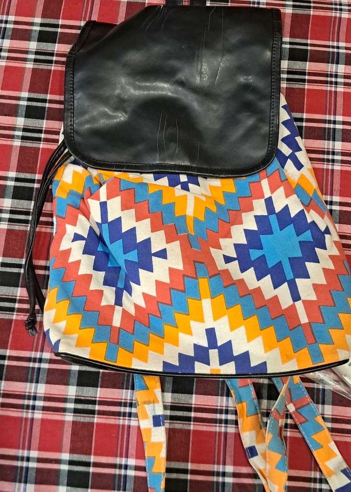 Canvas Multicolored Backpack / Bag